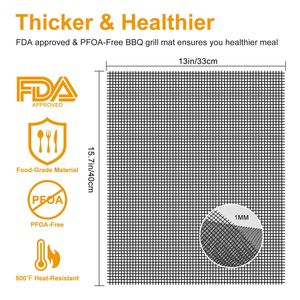 Tapis de barbecue réversible et lavable antiadhésif, feuille de cuisson réutilisable - Product Image 2