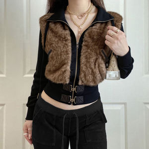 Fitted Waist Short Casual Women's 2026 Winter Solid Shearing Furry Woven Eco-Friendly Long Sleeve Streetwear <b>Blazer</b> Color <b>Jacket</b> - Product Image 4