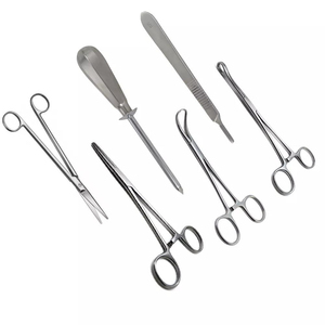 Kit d'instruments chirurgicaux mineurs en acier inoxydable : pinces, ciseaux, manche de scalpel, rétracteur et sonde – instruments à prix abordable - Product Image 6