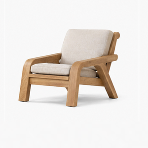 Sillón de Exterior Moderno de Madera de Teca Sólida con Cojines, Muebles de Lujo para Piscina, Patio, Resort, Villa y Hotel - Product Image 1