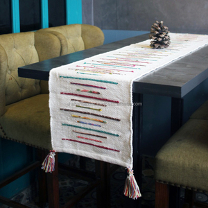 Chemin de table ovale en jute bohème fait à la main pour la maison hôtel banquet noël décoratif indien grossiste utilisation de mariage - Product Image 4