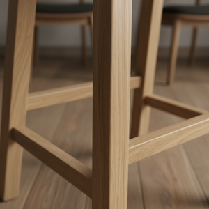 Taburete Alto de Barra, Redondo, de Madera de Caucho Sólida, Moderno, Minimalista, Mueble para el Hogar, Duradero y Ligero - Product Image 5