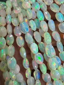 Perles ovales facettées en opale de feu éthiopienne naturelle 4x6-6x9mm, pierres précieuses chatoyantes pour la fabrication de bijoux, brin de 16 pouces, prix de gros - Product Image 5