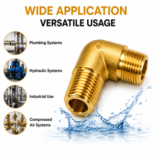 Conector de Codo de Latón de 90 Grados, Accesorios para Mangueras, Suministro de Agua a Baja Presión, Superficie Pulida Resistente a la Corrosión - Product Image 5