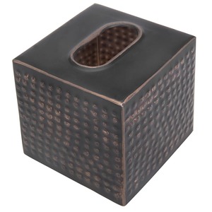 Hammered Metal Tissue Box Cover Decorative Tissue Holder Perfect For Living Room Dining <b>Table</b> Office And Bathroom Countertop - Product Image 4
