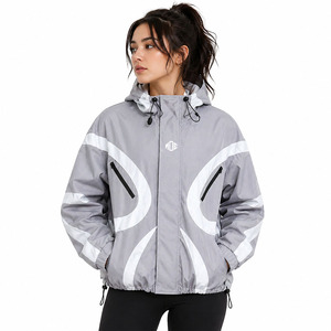 Premium <b>Red</b> Reflective Panel Windbreaker Custom <b>jacket</b> for men Softshell Hiking Oversized Tactical Nylon Polyester Windbreaker - Product Image 3