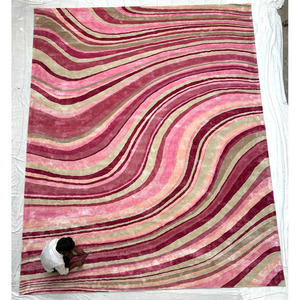 Alfombra Moderna Personalizable de Lana, Hecha a Mano, Abstracta, Lavable, con Bucle, para Sala de Estar o Dormitorio, Opciones de Tamaño y Color, para Ejercicio - Product Image 1