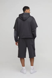 Ensemble coordonné unisexe décontracté et confortable : sweat à capuche et short pour le quotidien - Product Image 2