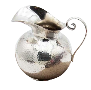 Jarra de Agua Decorativa Hecha a Mano con Acabado Plateado, Duradera y Multiusos, Jarra de Metal con Acabado Plateado para Agua, Jugo o Leche - Product Image 4