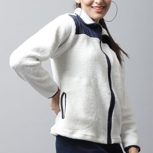 Manteau en fausse fourrure Sherpa pour femme, respirant, chaud, en polaire, décontracté, à capuche, avec fermeture éclair, col zippé, veste pour la neige, confortable, fermeture à boutons - Product Image 6