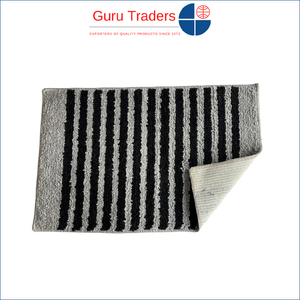Offre incroyable sur des tapis de bain en microfibre rayée avec support antidérapant en gel absorbant l'eau et durable, avec logo personnalisé - Product Image 3