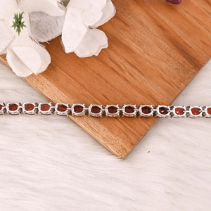 High Quality 925 Sterling Silver Garnet Tennis <b>Bracelet</b> Luxury Gemstone Jewelry for Unisex - Product Image 4