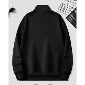 เสื้อสเวตเชิ้ตผู้ชายแบบครึ่งซิป ทรงโอเวอร์ไซส์ ผ้าถักเรียบ 100% คอตตอน ระบายอากาศได้ดี ผ้าฟลีซ ย้อมสีสำเร็จรูป สำหรับฤดูร้อน พร้อมบริการ OEM - Product Image 2
