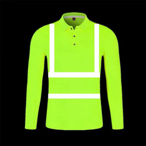 Chemise de sécurité réfléchissante à manches longues, t-shirt de sécurité respirant avec poche, jaune, vêtements de travail pour hommes - Product Image 6