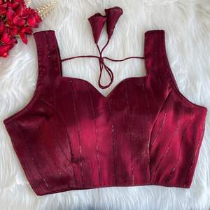 ผ้าไหมทันสมัยพร้อมใส่สีน้ำตาลแดง - Product Image 1