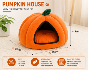 Maison pour animaux Pumpkin Pet House OEM ODM avec logo personnalisé, lit douillet et confortable pour chat et chien, fabricant direct - Product Image 2