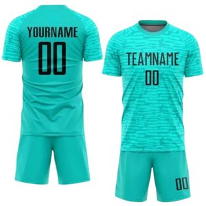 Conjunto de Camiseta de Fútbol Unisex Personalizada por Sublimación, 100% Poliéster Transpirable y Ecológico, Manga Corta, Cuello Redondo, Nombre del Equipo Personalizado - Product Image 1