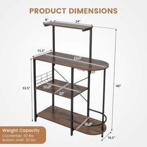 Estante de Cocina de 4 Niveles con 6 Ganchos en Forma de S y Soportes para Copas, para Hoteles y Almacenamiento en el Hogar - Product Image 6
