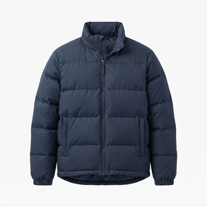 OEM Custom Men's <b>Winter</b> Puffer Jacket Full Zip Stand Collar Windproof Thermal Bubble Coats Casual Daily Outerwear - Product Image 3