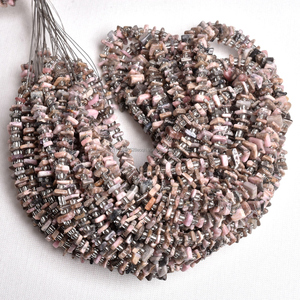 ลูกปัดรูปทรงสี่เหลี่ยมจตุรัสหิน Rhodochrosite ธรรมชาติตัดด้วยมือเรียบเย็บตรงกลางอัญมณีลูกปัดขายส่งสำหรับเครื่องประดับ - Product Image 2