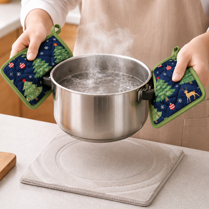 Christmas Printed Design <b>Pot</b> <b>Holder</b> Kitchen Accessories 100% Cotton <b>Pot</b> <b>Holders</b> for Christmas . - Product Image 1