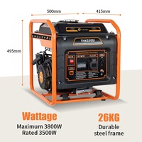 Générateur onduleur à châssis ouvert 3500W 3800W 230V à démarrage manuel, à essence, alternateur monophasé CA
