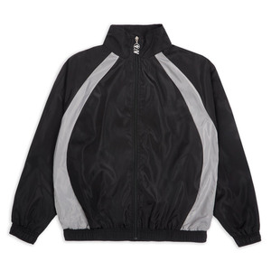 Veste de sport unisexe noire à manches longues, col montant, design color block, respirante, coupe classique, pour le printemps - Product Image 1