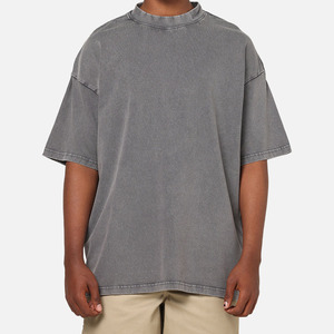Camiseta Oversize Gris de Algodón Lavado Hecha en Pakistán, Personalizada, Tejida, Ecológica y Transpirable para Hombre, Estilo Urbano - Product Image 1