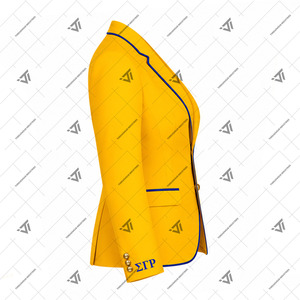 Ropa al por mayor de la hermandad griega Sigma Gamma Rho, chaqueta blazer de mujer con ribetes y botonadura sencilla, abrigo formal bordado para negocios - Product Image 2