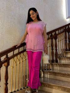 Sharara, Hermosa Tela de Seda Rusa de Alta Calidad, Diseño Festivo - Product Image 3