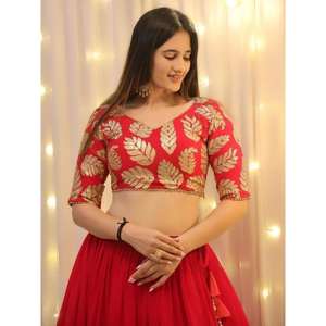 Atractivo Rosa lentejuelas bordadas Georgette recepción desgaste Lehenga Choli - Product Image 2