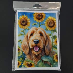 Whimsical Otterhound in Sunflowers A7 Size <b>5x7</b> Blank Note Cards Pack of 8 with <b>Envelopes</b> for Greetings - Product Image 3