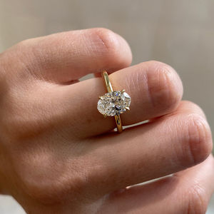 1.50 Carat Oval Cut Lab Grown Diamond <b>Solitaire</b> Engagement <b>Ring</b> 14K Gold IGI Certified D E VVS VS Custom Gold Bridal <b>Ring</b> - Product Image 2
