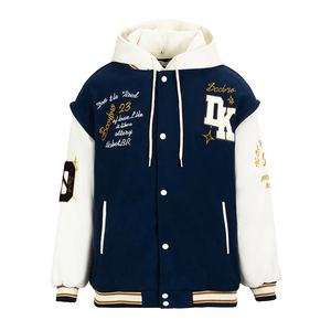 2026 Trendy Spring Streetwear Waterproof Windproof Fleece Varsity Bomber <b>Jacket</b> OEM Custom Chenille Patch Front College - Product Image 1