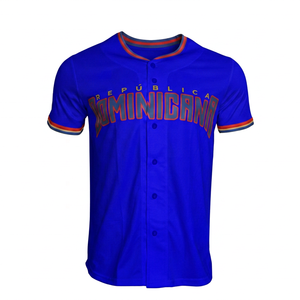 Camiseta de Béisbol de República Dominicana para Adultos, Unisex, Manga Corta, Blanca, de Poliéster, Personalizable con Nombre de Equipo, Transpirable - Product Image 3