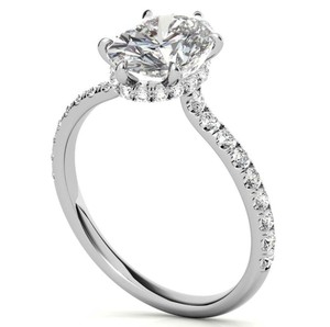 Oval Cut Moissanite <b>Ring</b> 925 Sterling <b>Silver</b> White Gold Plated <b>Solitaire</b> Engagement Wedding Promise Party Luxury Fine Jewelry - Product Image 2
