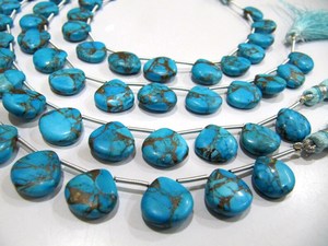 Perles facettées en forme de cœur turquoise huître bleu ciel de 12 mm, brin de 8 pouces de long pour la fabrication de bijoux - Product Image 4