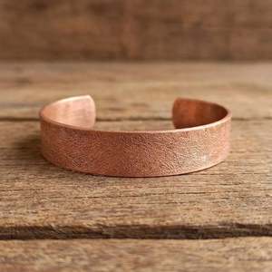 Frost Texture Pure <b>Copper</b> Cuff <b>Bangle</b> – Distressed Satin Finish Metallic Wristband, Earthy Artisan <b>Copper</b> Jewelry Gift - Product Image 2