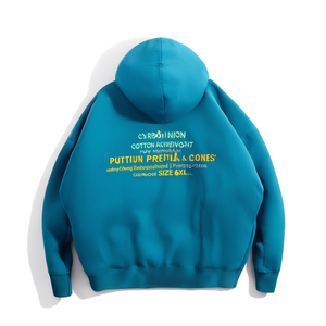 Sudadera con Capucha Negra Unisex Personalizada de Algodón Grueso con Impresión Puff y Logotipo Bordado |   Talla 6XL - Product Image 3