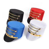 Chapeau noir élégant avec garniture et boutons dorés, unisexe, pour occasions formelles, taille adulte 56-58 cm, prix de gros, OEM, prix abordable, personnalisable