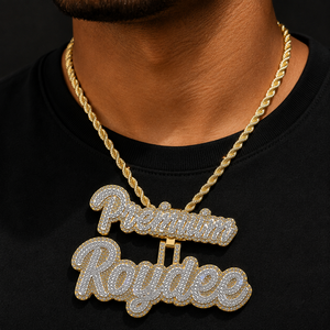 Trendy Hip Hop Custom Gold Plated 925 <b>Silver</b> iced Cursive Letter <b>Initial</b> Moissanite Diamond Pendants Charms <b>Necklace</b>-Party Gift - Product Image 2
