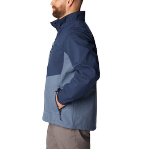 Chaqueta de Forro Polar para Hombre con Bloques de Color, Azul Marino, Cierre de Cremallera, Cortavientos, Informal, para Otoño, Corte Regular - Product Image 3