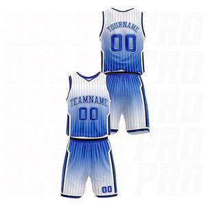 Ensembles d'uniformes de basket-ball personnalisés avec dégradé royal, noms, numéros et logos d'équipe imprimés, ensemble d'uniformes de basket-ball personnalisés - Product Image 2