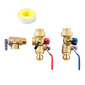 Kit Valvole di Servizio per Scaldabagno Senza Serbatoio da 3/4 Pollici (2 Pezzi) - Valvole di Isolamento PTC da 3/4" NPT per Scarico Pressione - Product Image 1