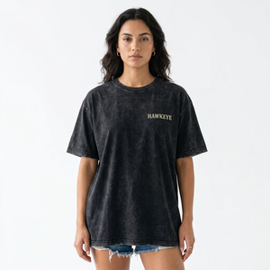 Wholesale Manufacture High Quality Streetwear <b>Blank</b> T Shirt gsm Heavy <b>Weight</b> Print logo Acid Wash Women's T-shirts - Product Image 4