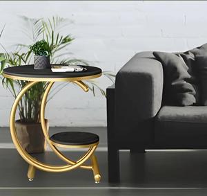 Modern <b>Marble</b> <b>Top</b> <b>Console</b> <b>Table</b> with Gold Metal Base Pedestal Design Living Room Furniture - Product Image 3