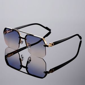 2026 New Fashion Metal Diamond Cut Luxury Rimless Square UV400 High-Performance <b>Sunglasses</b> for Unisex PC Lenses Eyewear - Product Image 4