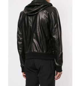 Sweat à capuche élégant en cuir de qualité supérieure multicolore pour hommes, en véritable peau de mouton, sweat à capuche d'hiver pour hommes, manteau en cuir fait main, design personnalisé - Product Image 6