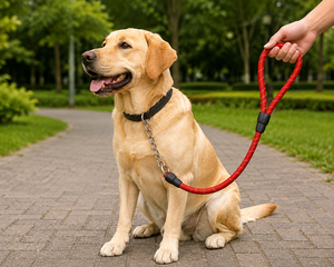 <b>Dog</b> <b>Leash</b> with Chain OEM ODM Custom Logo Heavy Duty Nylon Chain Pet <b>Leash</b> Direct Manufacturer - Product Image 2