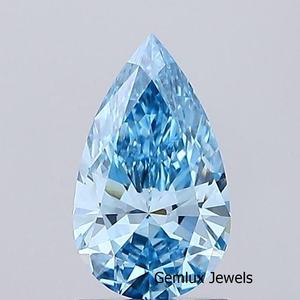 Diamante Suelto Cultivado en Laboratorio con Claridad VS, Color Azul Intenso, Corte Pera de 6.5 Quilates, Certificado IGI, Precio B2B - Product Image 1